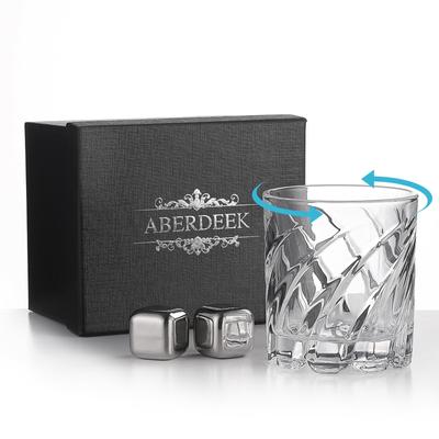 Drinks by Rocks Glass for Birthday Promotion Retirement 60th Birthday Respect for the Aged Rotating Spin Whiskey Shochu Sake Ice Cube 285ml [Mix