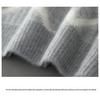 Men's Thick Wool Color Block Sweater - Casual Round Neck Knit Pullover for Autumn & Winter
