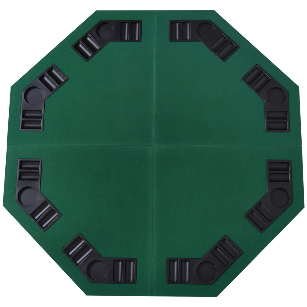 1.2m/48 Inches Foldable Poker Table Top 8 Players Blackjack Tables Chip Trays