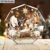 Nativity Scene Acrylic Tabletop Display - Jesus, Mary, Joseph, Jesus, Shepherds & Wise Men-like Figures with Sheep & Donkey, Nurseries, Home Desk Livi