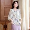 Silk Shirt Women's  Five-quarter-sleeved Silk Shirt Fashion Smudge Loose Mulberry Silk Shirt Top