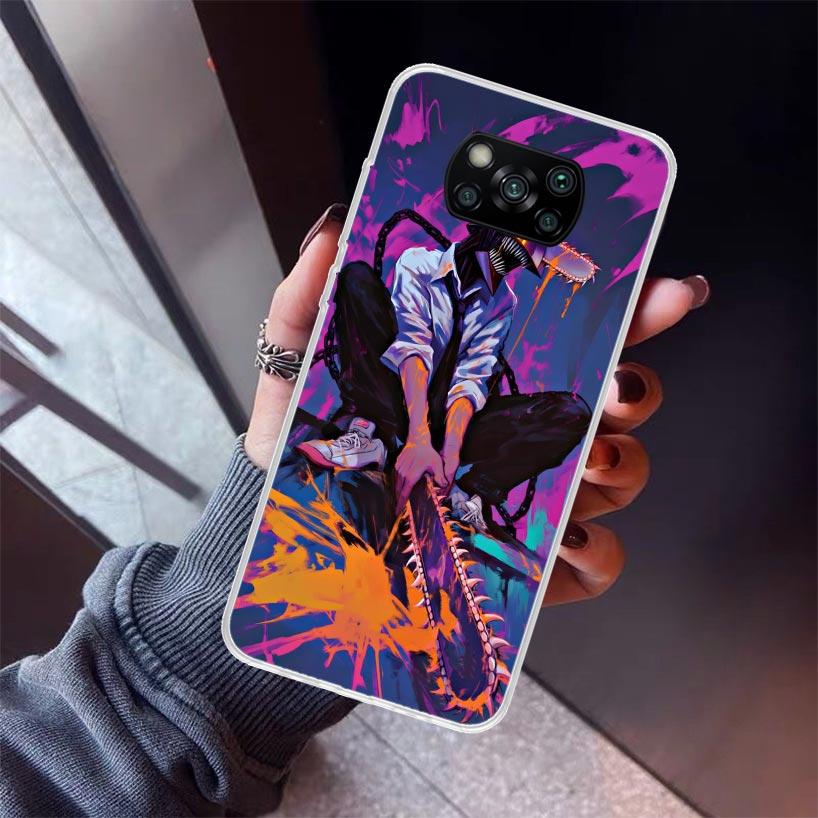 C-Chainsaw Mans Denji Phone Case For Xiaomi Poco X7 X6 X5 Pro F7 Ultra Redmi 15C 15 13 13C 12 12C 10 10A 10C 9 9A 9C 9T Shell Po