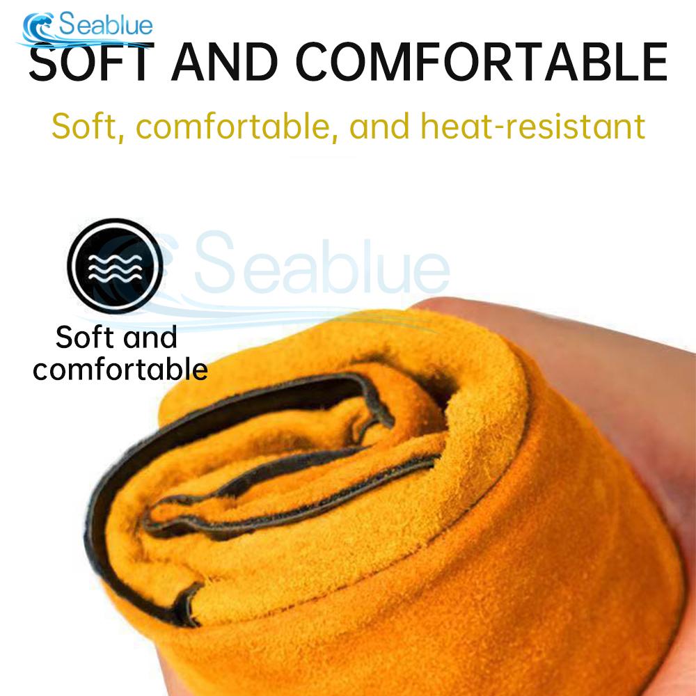 1 Pair Men Women Cowhide Work Gloves Garden Welding Security Protection Safety Working Mechanic For Multipurpose,Wear Resistant