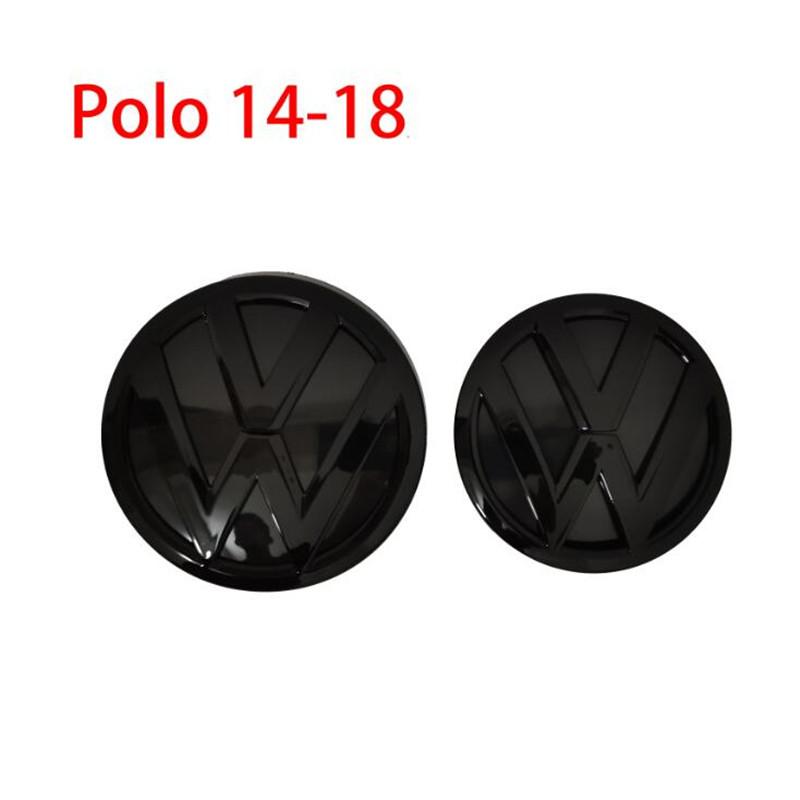 For VW Volkswagen Jetta MK5 Golf 2PC Replacement Gloss Black Front Grill Badge + Rear Trunk Lid Emblem Logo for volkswagen Polo