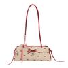 Korean Version Ins Bow Baguette Bag Casual Versatile Fashion Polka Dot Shoulder Bag Portable Commuter Bag Underarm Bag Women