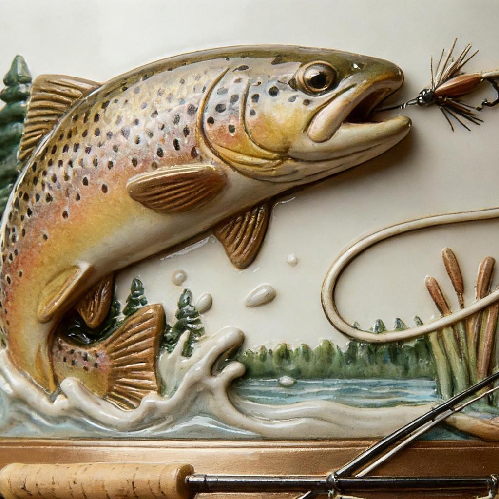 350ml Ceramic Funny Fishing Mug Novelty Fisherman Fishing Coffee Mug For Cold Weather Outdoor Fishing Camping Hiking