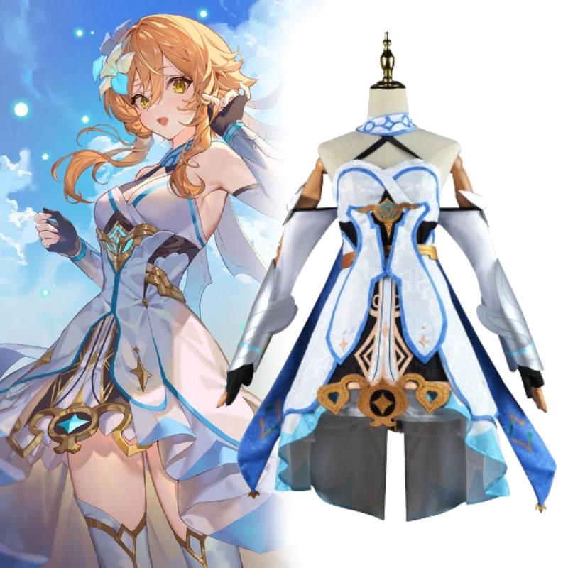 Genshin Lumine Impact Cosplay Costume Set Cartoon Game Virtual Cute Characters