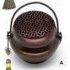 Vintage Round Heating Small Hand Stove Ancient Charcoal Burning Portable Stove Hanfu Palace Pure Copper Sandalwood Incense Stove