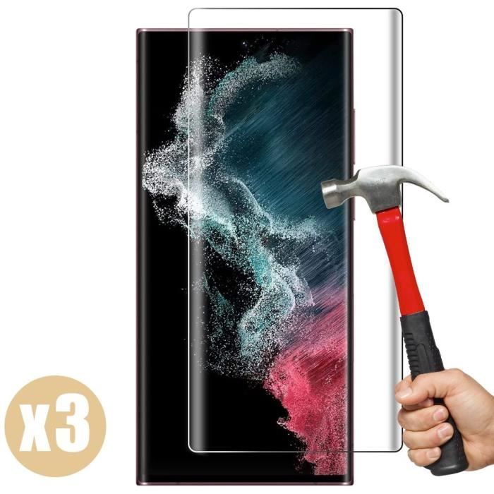 Film de Protection Vitre 3D pour Samsung S22 Ultra - PROSHOP - Pack 3 - Résistance 9H - Transparent