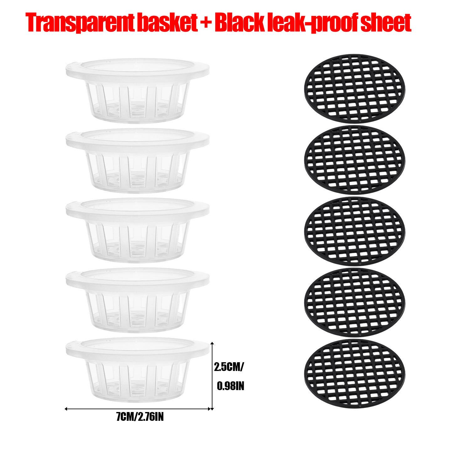 

50/5pcs Hydroponic Planting Basket Air Permeable Seedling Raising Basin Plastic Planting Mesh Pot Garden Vegetable Soilless Grow (as the picture,5Sets)