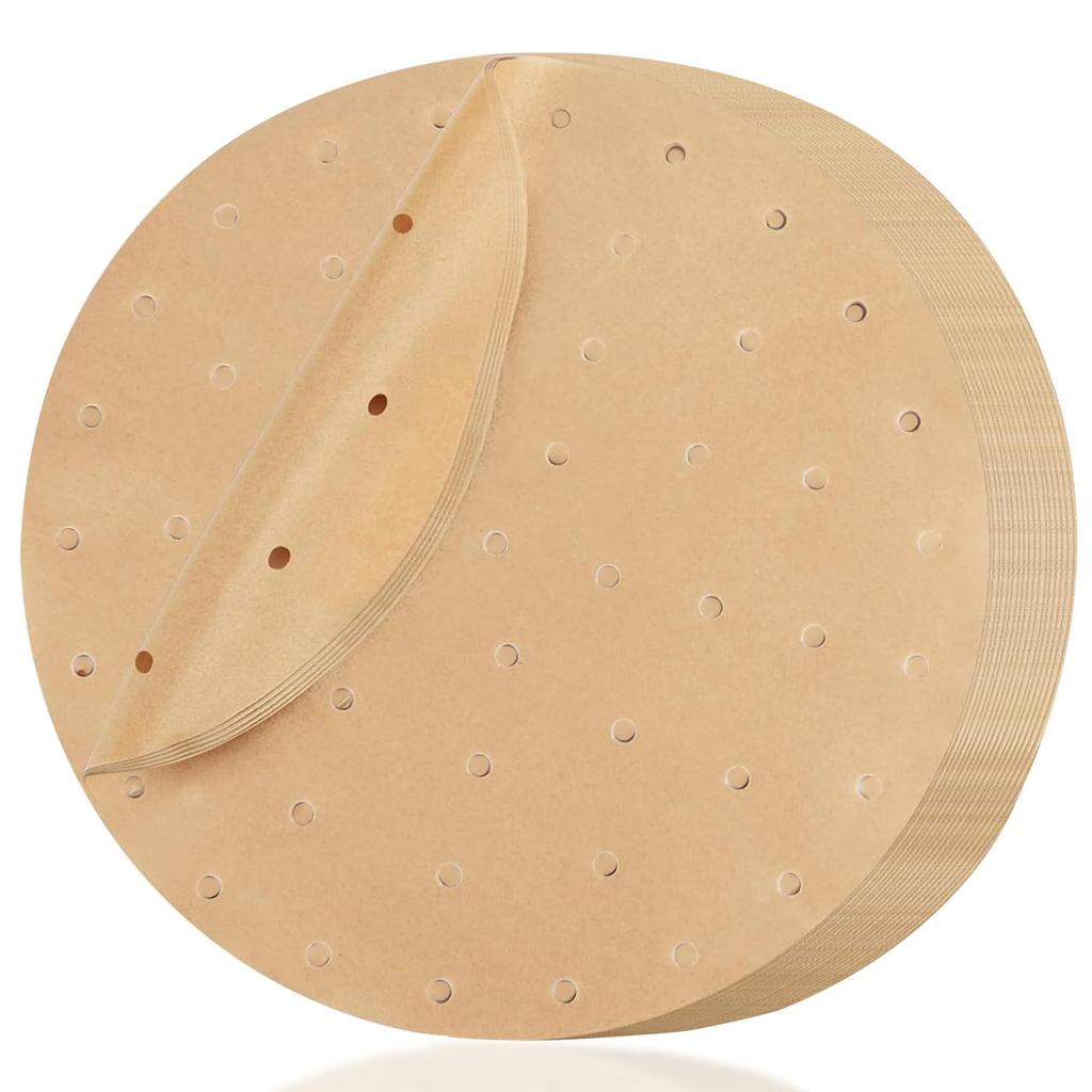 Desirable Naturally Friendly Unbleached Steamer Steamer 100 Sheets Standard Quality Disposable Round Perforated Cooking Paper for Chinese Steamer