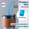 6Pcs 8MM Silicone Straw Tips, 5/16 inch Reble Food Grade Rubber Straw Covers, Multi-color Elbow Straw Drinking Replacement for Hydraflow Stainless