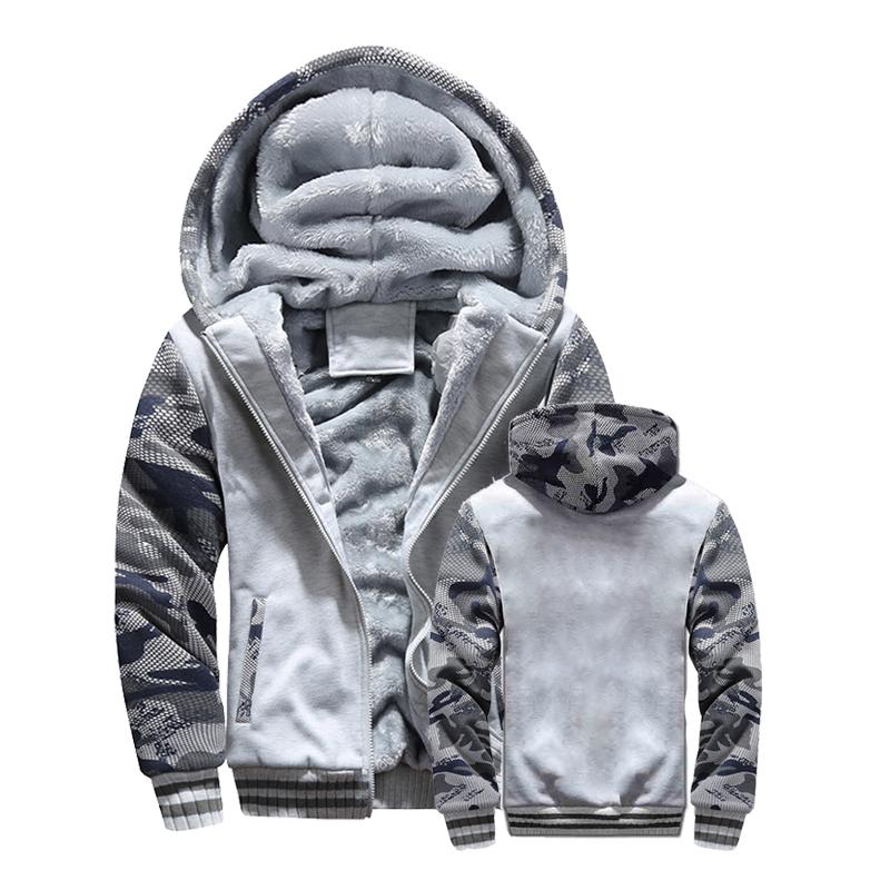 Zimní bunda Muži Teplý kabát Silný fleece Pánské Zip Bundy s kapucí Běžné Sportovní oblečení S kapucí Svrchní oblečení Dlouhé rukávy Sportovní Mikina