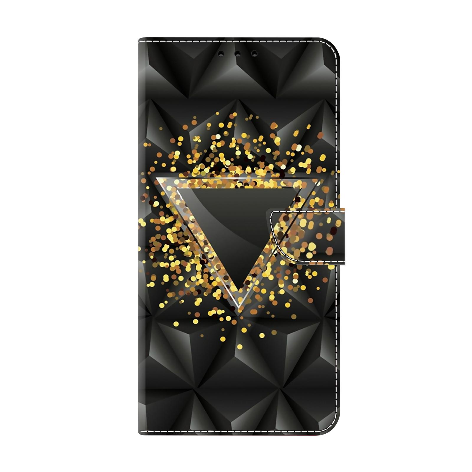 

Чехол-книжка из искусственной кожи с золотым порошком и треугольным узором для iPhone Samsung Huawei Honor Google Redmi Xiaomi LG Motorola Sony Nokia Oneplus Oppo Samsung Galaxy A12 4G/5G
