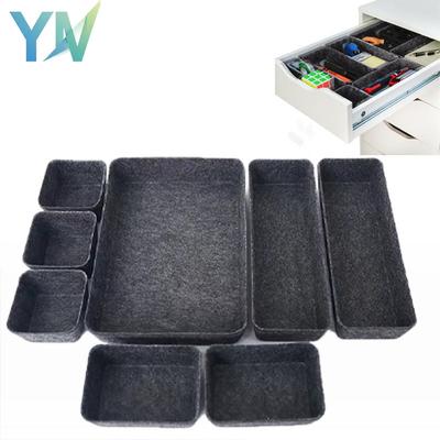 Snack Organization Set 8 Piece Drawer Storage Box Felt Desktop One Piece Molded Container Organizer System Kit