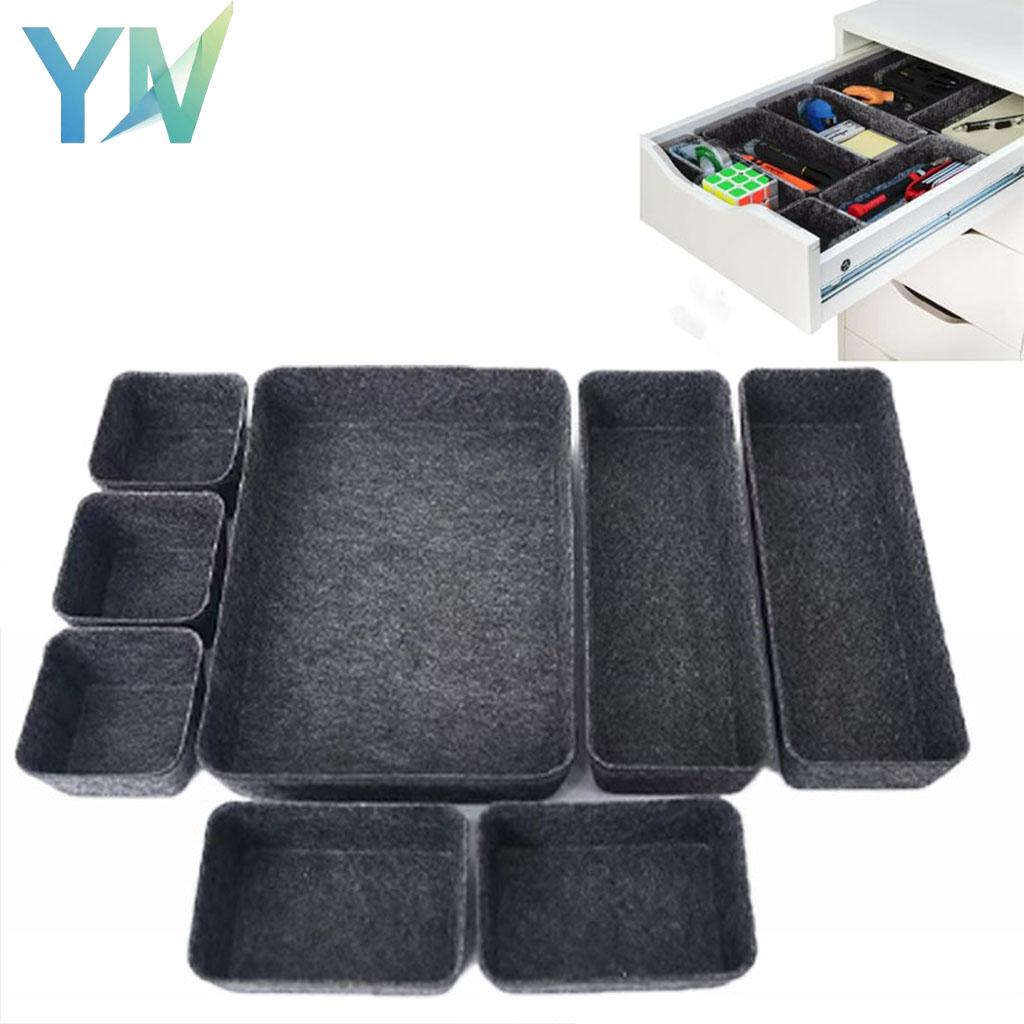 Snack Organization Set 8 Piece Drawer Storage Box Felt Desktop One Piece Molded Container Organizer System Kit