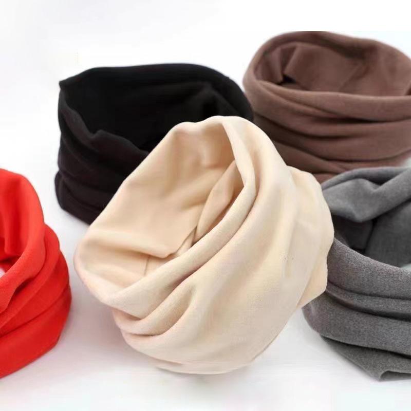 Women Winter Warm Velvet Scarf Solid Color Neck Warmer Collars Scarves Female Lady Casual Outdoor Windproof Snood Neckerchief