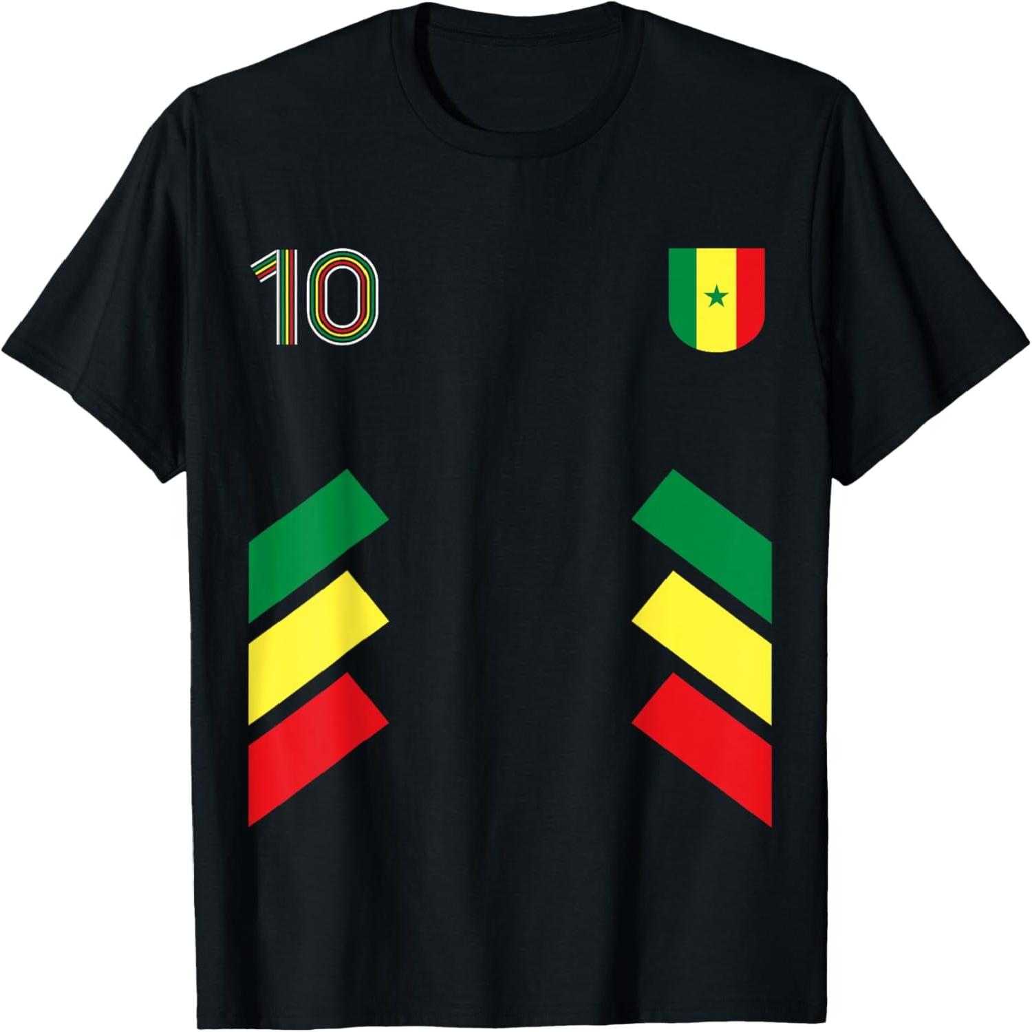 Retro10 Senegal Football Senegal Soccer Senegal Flag T-Shirt S разноцветный