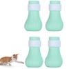 4pcs AntiScratch Cat Foot Covers Adjustable Silicone Pet AntiOff Claw Shoes Boots Cover(Mint Green )