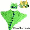Christmas/Halloween Party Costume Cloak, Hat, Mask Dinosaur Element, Children Festival Performance Shawl Outfit, Holiday Party Cosplay Costume