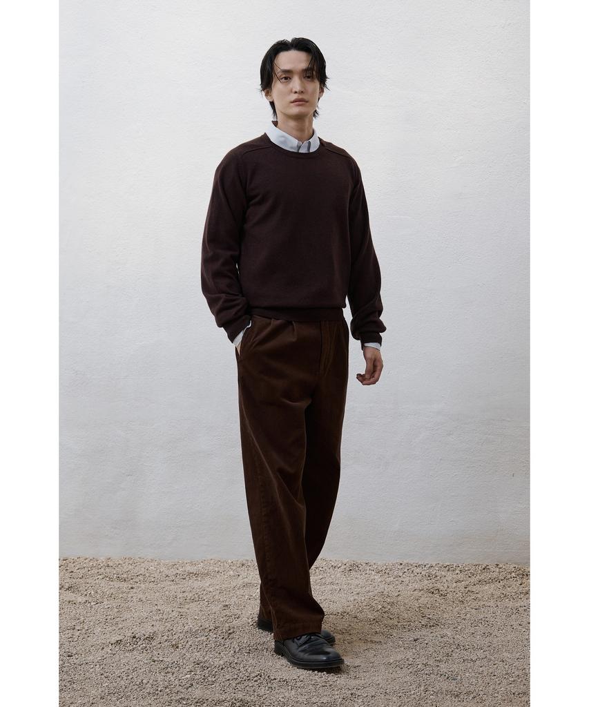 YOUTH Cashmere Asymmetric Neck Knit - Dark Brown