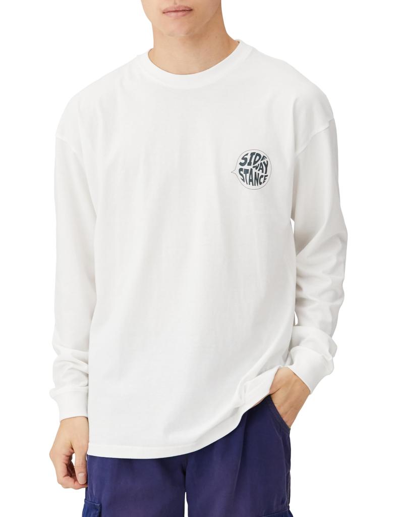 IMPROMES SIDEWAYSTANCE Chill Diner Long Sleeve T-Shirt, Men's, White, 70162