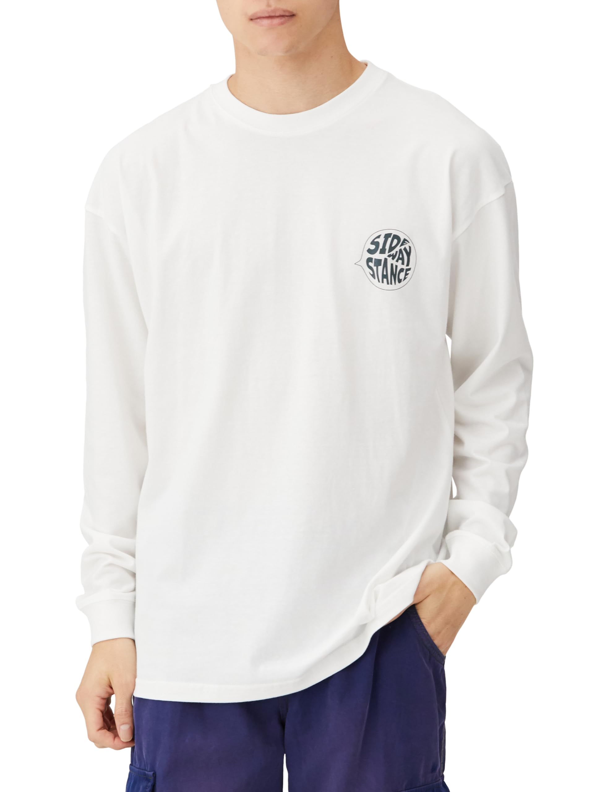 

IMPROMES SIDEWAYSTANCE Chill Diner Long Sleeve T-Shirt, Men s, White, 70162