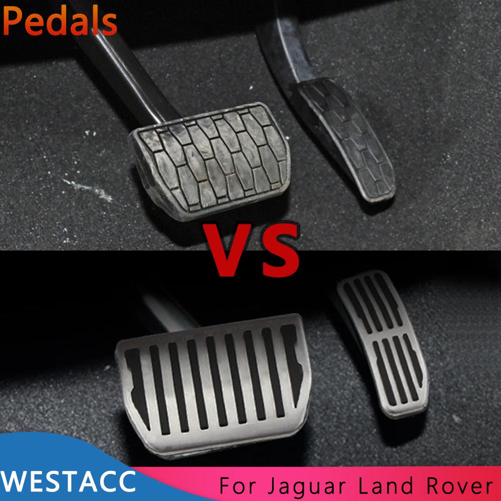 Bilpedaler i rustfritt stål Gass Bremse Hvilepedal for Jaguar XE XFL F-Pace for Land Rover Evoque Discovery Interiør