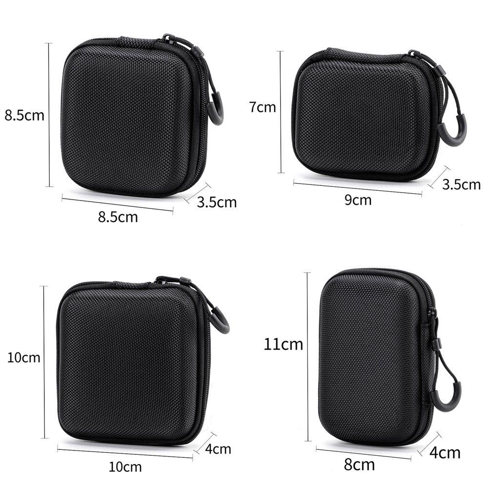 New Hard Shell EVA Storage Box Black Portable Pouch Carrying Bag Mini Zipper Earphone Case for Earphone