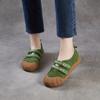 Johnature Retro Loafer mit weicher Sohle Echtes Leder Runde Spitze Flach Damen Flache Schuhe
