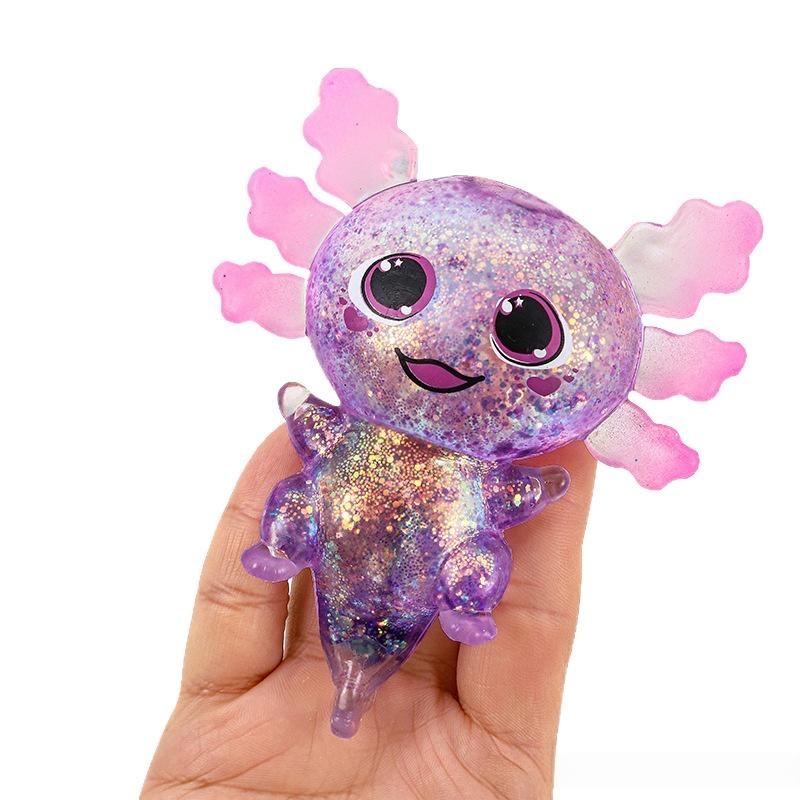 1Pcs Squishy Malt Sugar Stretchy Axolotl Fun Squeeze Birthday Supplies Colorful Salamander Maltose Fidgets Toy Anti-Anxiety Gift