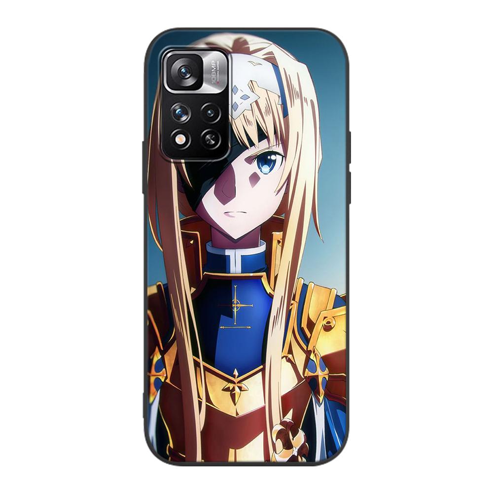 Sword Art Online 3 Alicization Case for Xiaomi Redmi Note 9S 9 8 10 11 Pro 9C 9A 7 8T 7A 8A 6A 6 10S Black Soft Cell Phone Cover