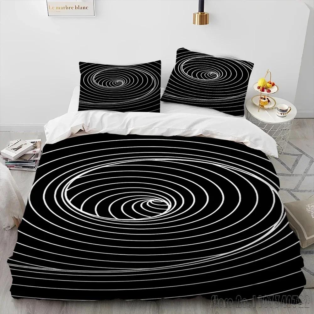 3D Visual Illusion Geometric Duvet Cover Set HD Comforter Cover for Kids Bedding Sets Bedclothes Bedroom Decor
