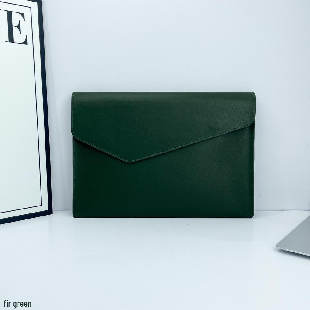 A4 Genuine Leather Cowhide Document Bag - Large Capacity, Magnetic Buckle, Retro Handheld Briefcase for Casual Business.