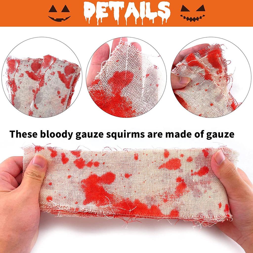 Cloth Halloween Blood Strip Horror Scene Decorative Props Quarantine Gauze Tape