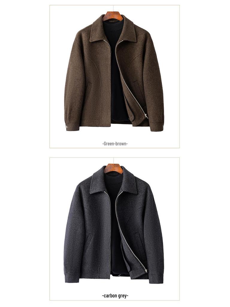 Men's Heavyweight Double-Faced Wool Coat - Thick, Warm Lapel Jacket for Autumn/Winter 2025