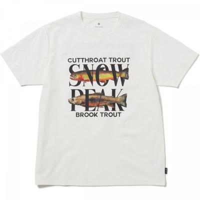 Snow Peak Famous TrouT Dry T shirT Unisex cuT Sewn Off whiTe L Size Ts 26su009