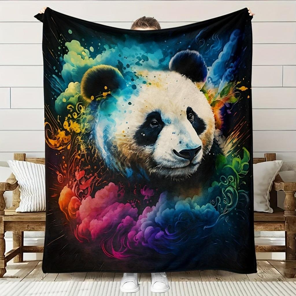 

Painted panda pattern Flannel printed blanket suitable for all seasons suitable for living room office sofa and travel 180x250CM 75x90cm