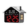 LED House Shape Digital Alarm Clock with Night Light Multi-Functional House Clocks Brightness Adjustment for Bedroom Living Room