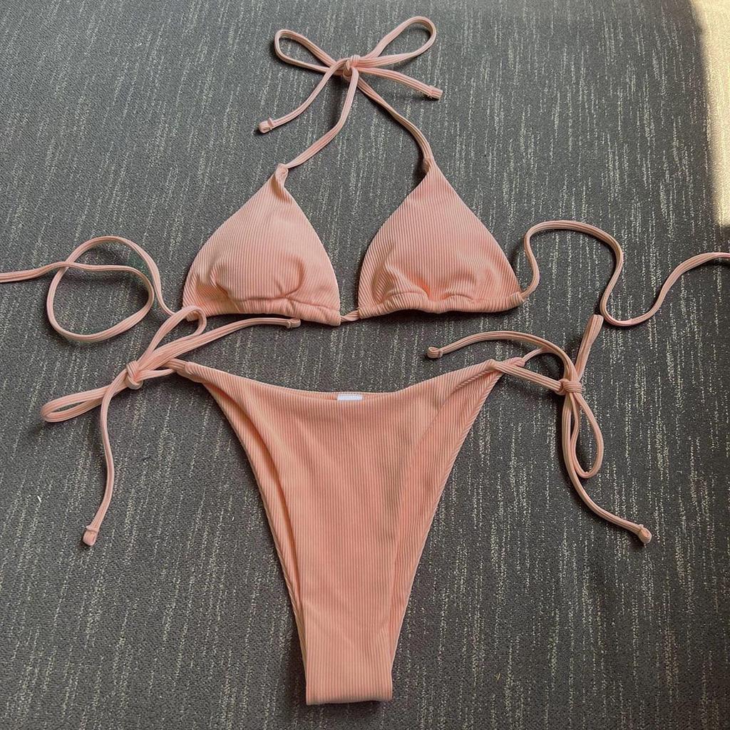 2025 European-American Sexy Three-Piece Bikini Women's Beach Swimwear