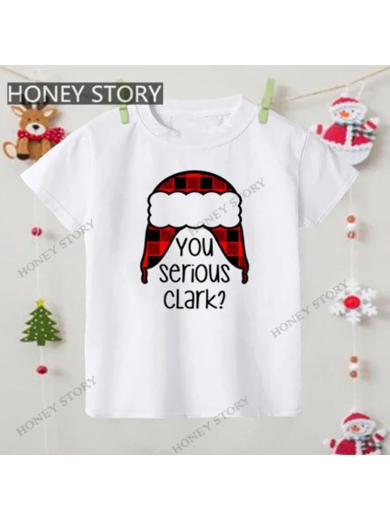 Merry Christmas T Shirt Christmas Christmas Snowman Pattern Children's Boys and Girls Short-sleeved T-shirt