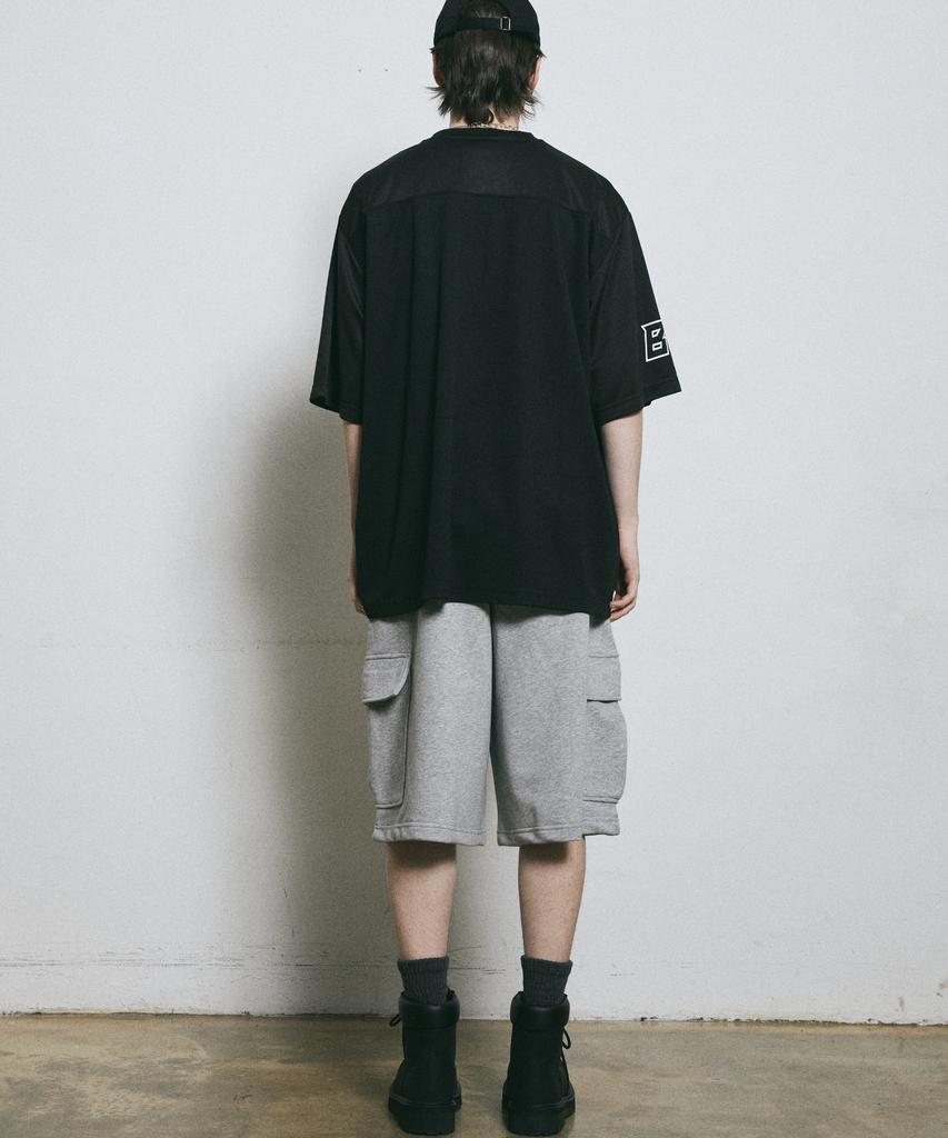 BUNKERBUSTER Mesh Rugby Jersey V-Neck Short Sleeve Tee Mq2Tu259_Black