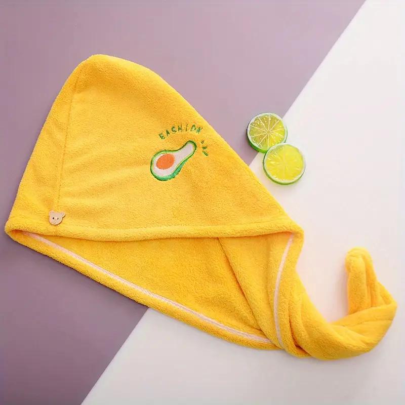 1pc Women'S Super Absorbent Quick-Dry Hair Towel Cap with Cute Cartoon Embroidery Design - Lightweight, Fabric Coral Fleece Perfect for Bathing