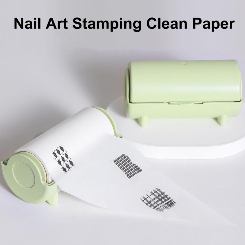 60Sheet/Roll Double Sided Nail Stamp Blotting Paper Nail Art Stamper Pattern Printing Oil Removal Tool Nail Stamp Blotting Paper
