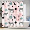 Blue and White Striped Shower Curtain Waterproof Fabric for Bathroom Decor Modern Design In 3D Printed Polyester Available In Di