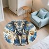 Vintage Elephant,Round Area Rug,Carpet Rug for Living Room Bedroom Sofa Playroom Decor,Non-slip Floor Mat