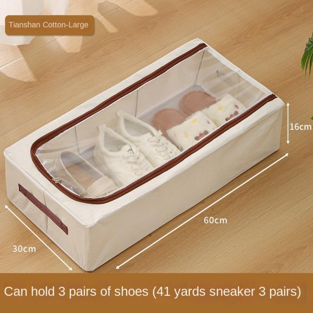 New Foldable Shoe Storage Box Under the Bed Dustproof Shoe Basket Steel Frame Large Capacity Shoe Box Home