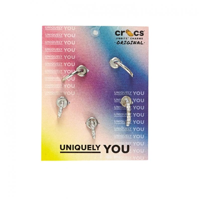 Crocs Silver Ring Set Of 5  10012121