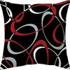 Popular Simple Geometric Abstract Red Black Striped Sofa Cushion Pillow Case Home Removable Washable