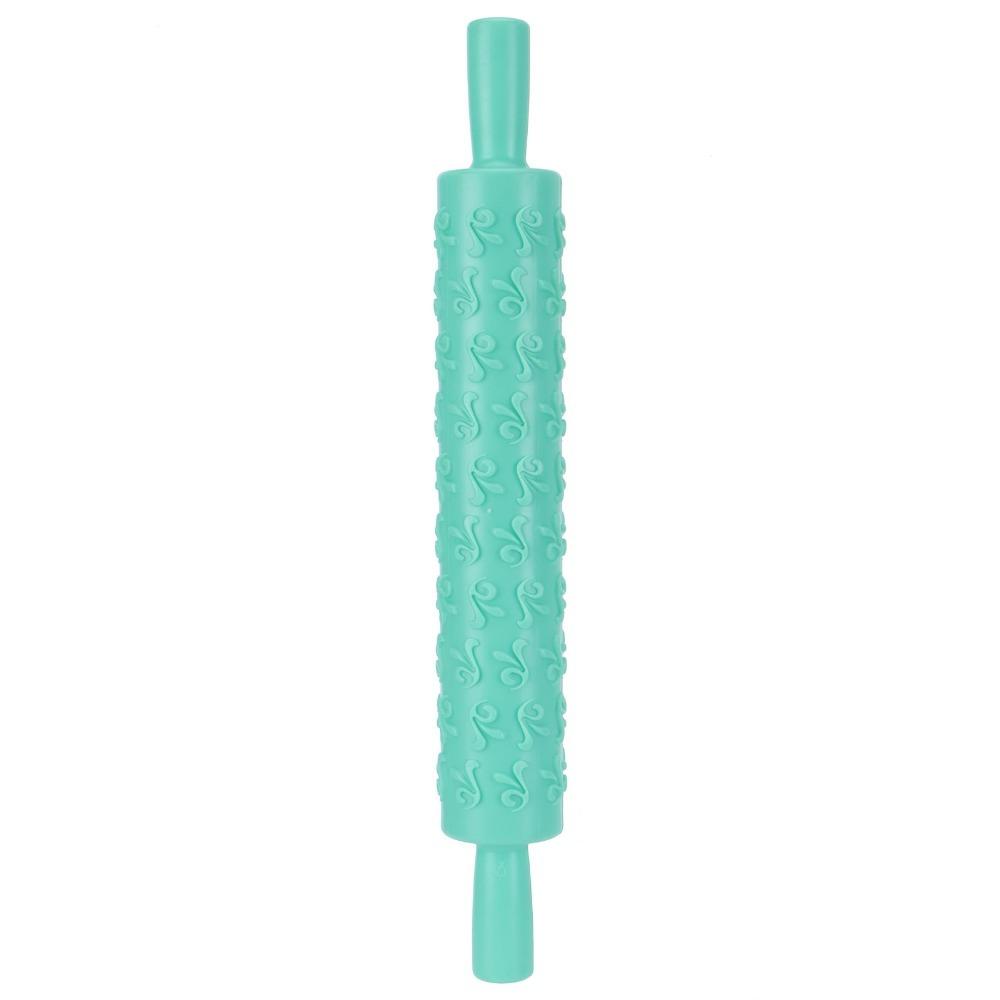 PP Embossing Rolling Pin 3D Pattern Non-Stick Pattern Rolling Pin Strip Design Engraved Roller Fondant Rolling Pin